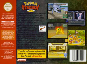 Pokemon Stadium 2 (Europe) box cover back